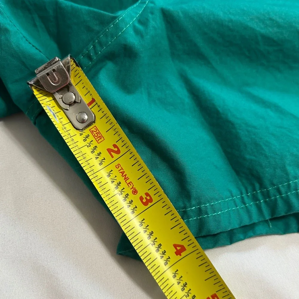 Vintage Lands End Mens Green Purple Striped Cotton Swim Trunks Large 36-38 27261